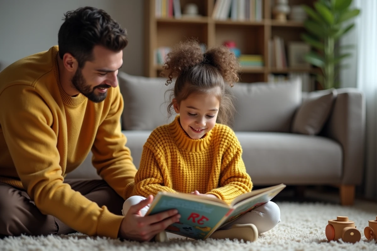 Fille de huit ans pratique la prononciation à la maison