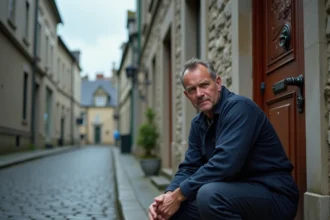 Serrurier professionnel en intervention devant une porte en bois dans une rue pavée bretonne, classement des meilleurs serruriers en Ille-et-Vilaine